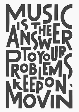 Music is the answer text art