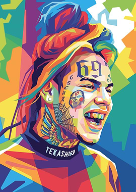 Tekashi 6ix9ine Pop Art Portrait