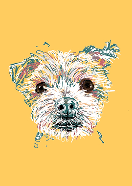 Digital Painting of a Yorkshire Terrier