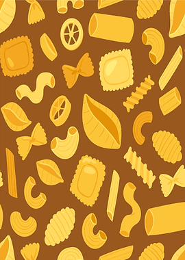 Assorted Pasta Shapes Pattern