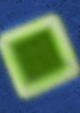Abstract Green Diamond on Blue Grid