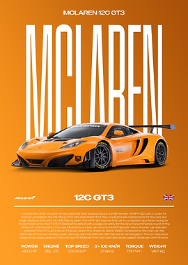 McLaren 12C GT3 Car Poster