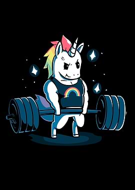 Muscular Unicorn Lifting Weights