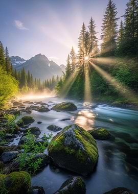 Mountain River Landscape
