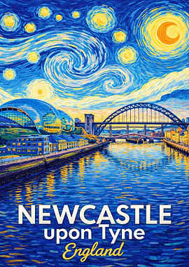 New Castle upon Tyne England Starry Night