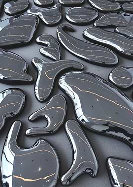 Abstract Shiny Metallic Shapes