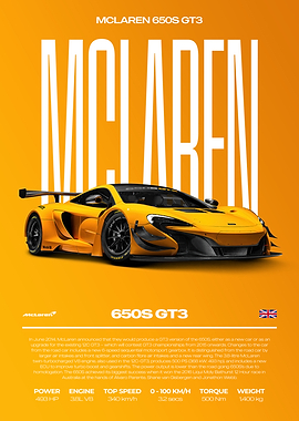 McLaren 650S GT3 Car Poster