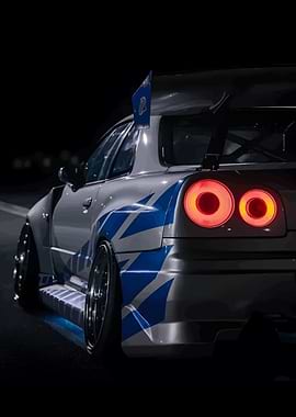 Nissan Skyline GT-R R34 Rear View