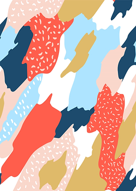 Abstract Colorful Organic Shapes Pattern