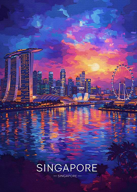 Singapore Skyline at Sunset