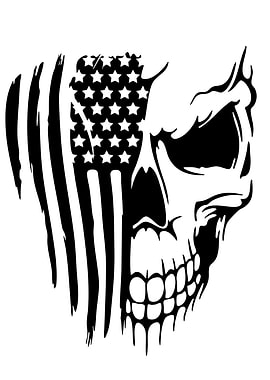 American Flag Skull Graphic