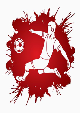 Soccer Player Kicking Ball