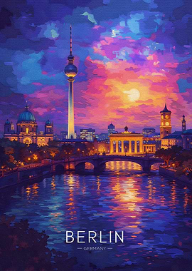Berlin Cityscape at Sunset