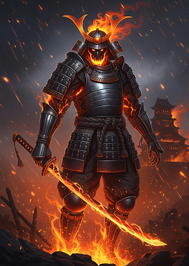 Fiery Samurai Warrior