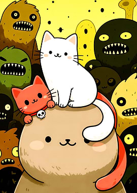 Cute Cats Among Monsters