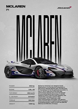 McLaren P1 Supercar Poster