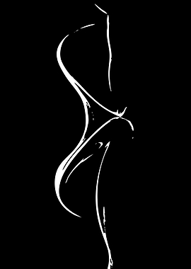 Abstract White Silhouette of a Woman