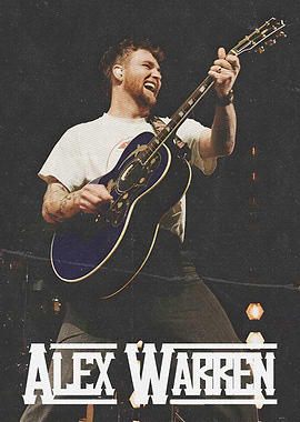 Alex Warren Playing Guitar Vintage art