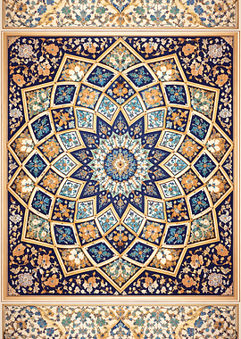Intricate Geometric Floral Ceiling Design