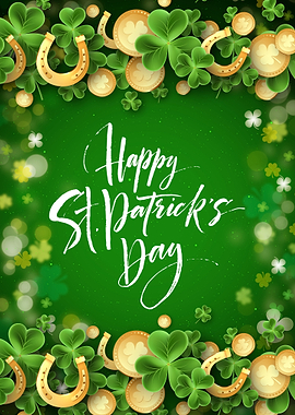 Happy St. Patrick's Day Green Background