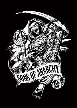Sons of Anarchy Grim Reaper with Anarchy Symbol