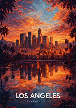 Los Angeles Skyline at Sunset