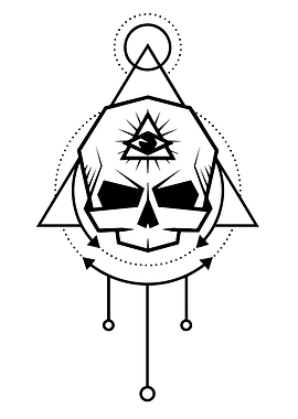 Geometric Skull with All-Seeing Eye