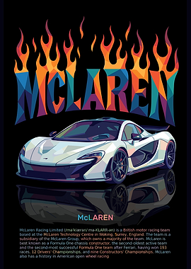 McLaren P1 Car with Fiery Text