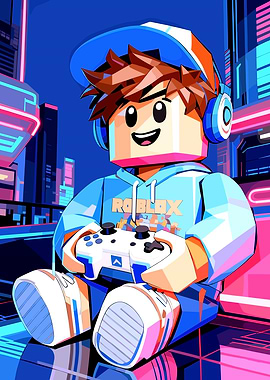 Roblox Gamer in Neon City