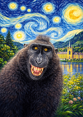 Macaque Starry Night