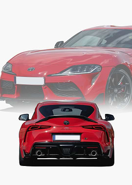 Red Toyota Supra Rear View