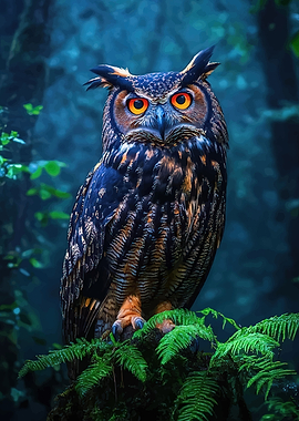 Majestic Owl in a Forest