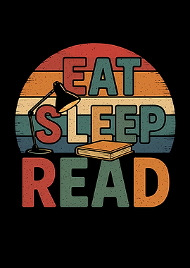 Eat Sleep Read Retro Sunset