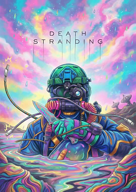 Death Stranding Character in Psychedelic Water