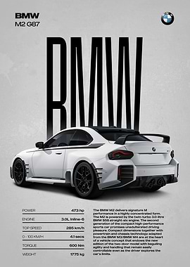 BMW M2 G87 Car Poster