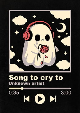 Sad Ghost Listening to Music