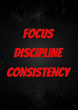 Focus Discipline Consistency Motivational Text