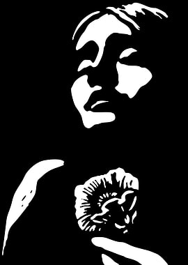 Woman holding a flower