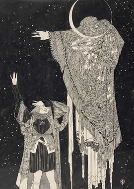 Mystical Figures in a Starry Night