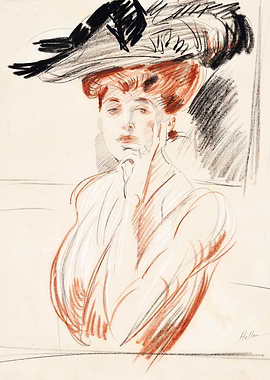 Woman in a large hat