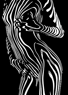 Abstract Zebra Stripe Figure
