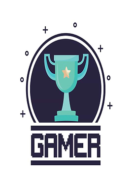 Gamer Trophy and Text