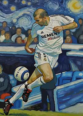Zidane in Starry Night Style