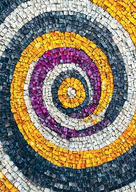 Vibrant Spiral Mosaic Tile Design