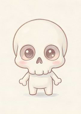 Cute Chibi Skull Character