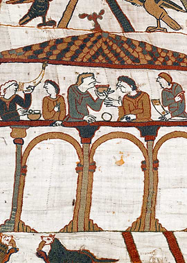 Harold and his Companions Drinking Bayeux Tapestry Scene 3