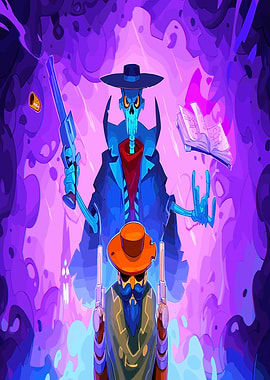 Skeleton Cowboy and Sorcerer Duo