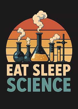 Eat Sleep Science Retro Sunset