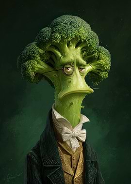 Anthropomorphic Broccoli Gentleman