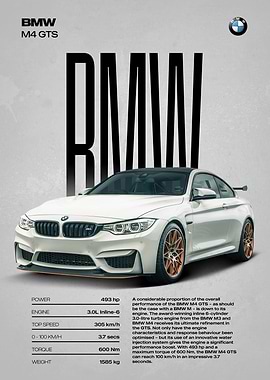 BMW M4 GTS Poster